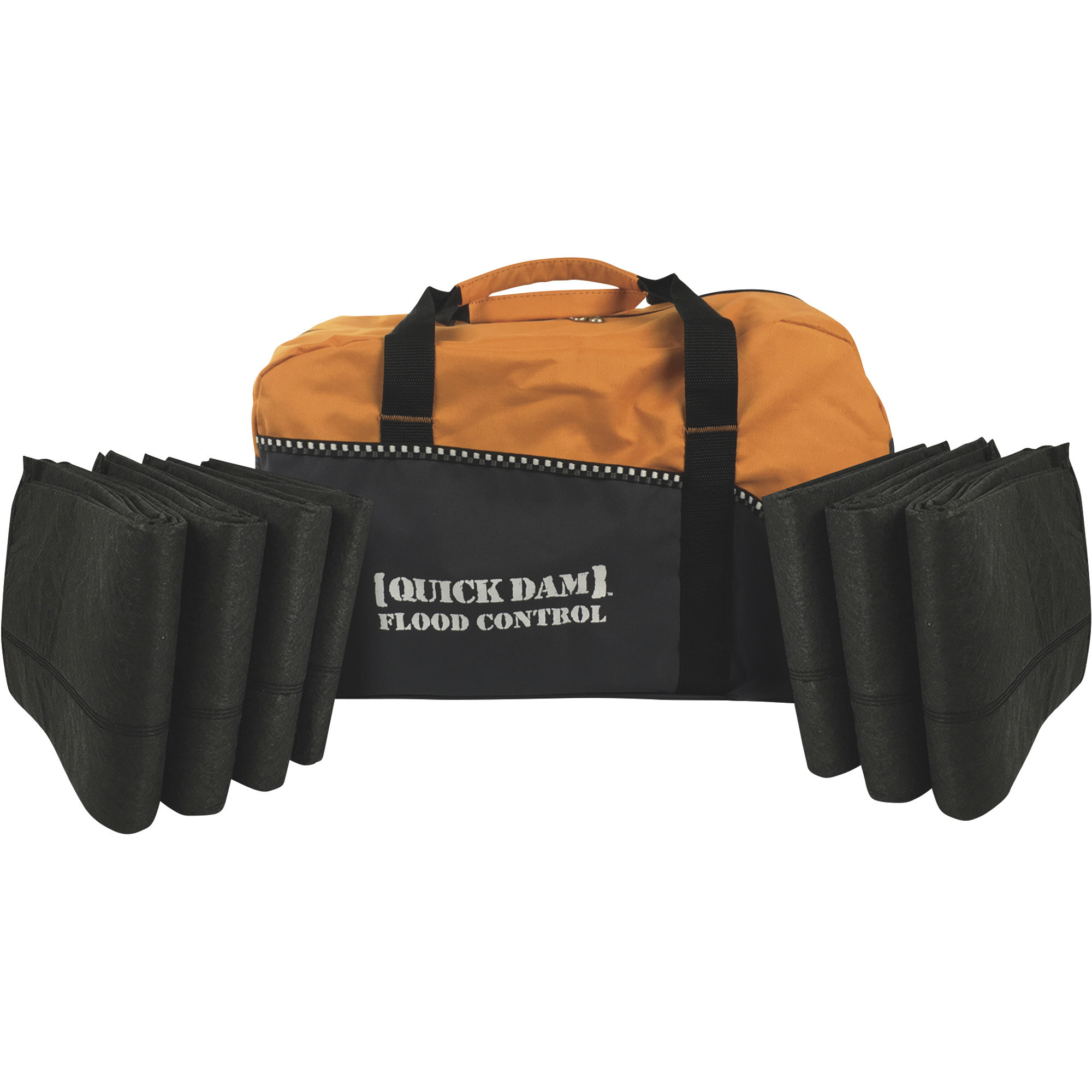 Quick Dam Flood Control Kit, Includes 7 Flood Barriers and Duffel Bag, Model# QDDUFF10-7
